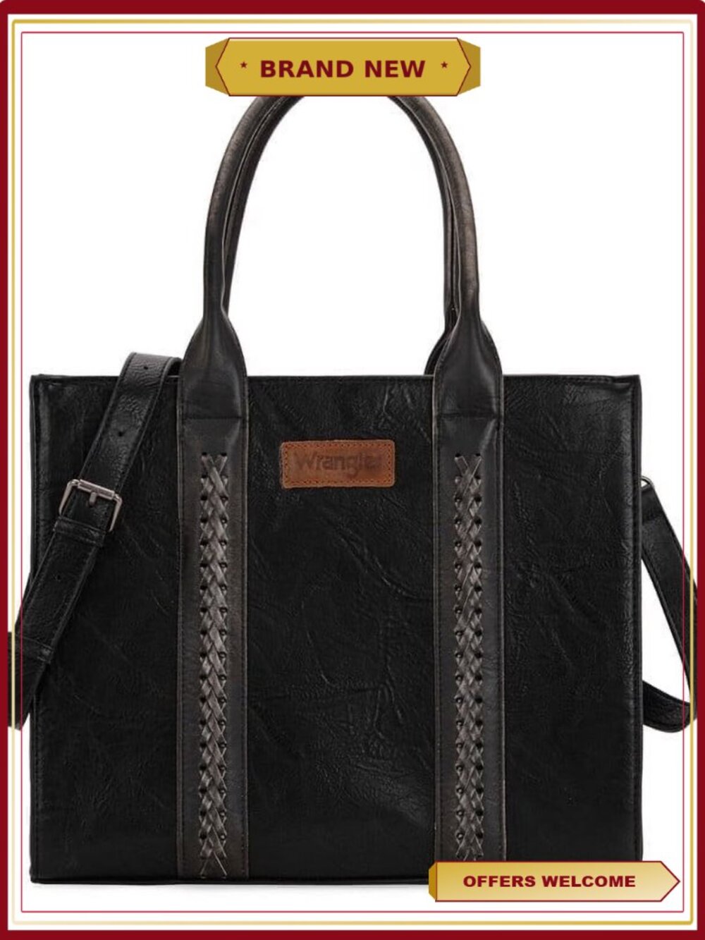 Large Tote Bag for Women Shoulder Purse with Strap Vintage Top-Handle Handbag